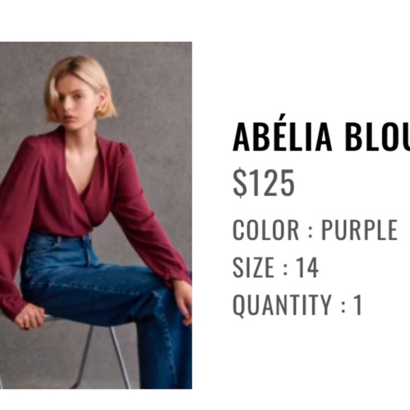 SÉZANE Abélia Blouse size 46 NWOT - Picture 6 of 15